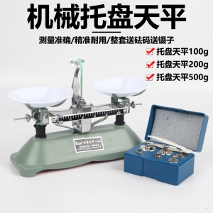 托盘天平100g 200g 500克1000克含砝码 学生机械架盘天平教学教具