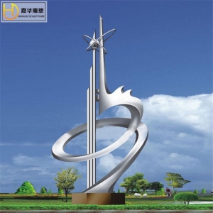 大型不锈钢雕塑制作户外园林景观抽象镜面铁艺镂空异型金属摆件