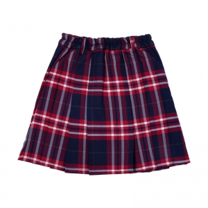 定制校服裙子小学生校服学院红色格子半身裙女童淑女JK百褶公主裙