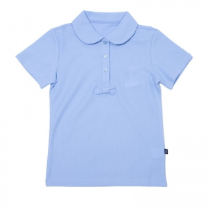 定制中小学生校服短袖浅蓝色短袖夏季时尚运动舒适棉类混纺短袖