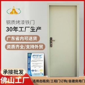 佛山烤漆门定制特种厂房宿舍钢门夹心钢质铁门隔音室内平开门套装