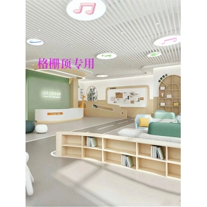 幼儿园格栅专用吸顶灯门厅过道走廊圆吊灯音乐厅5000k护眼造型灯