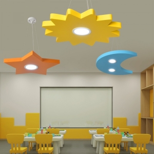 创意云朵幼儿园吊灯太阳星星早教教室大厅舞蹈室培训班母婴店灯具