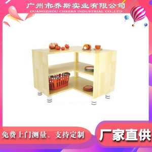 幼儿园原木松木三角柜转角柜早教组合柜儿童仿真厨房过家家玩具柜
