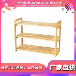 厂家直供幼儿园原木玩具柜 儿童储物两边通柜樟子松木三层玩具架