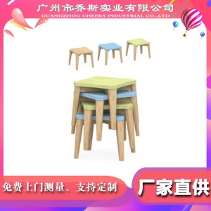 橡胶木实木美术凳室内凳子幼儿园早教中心儿童休息坐凳美术凳