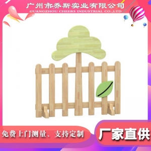 幼儿园实木栏杆创意树木图案栏杆活动区域隔离栏杆长度