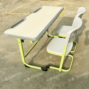 中小学生课桌椅双人培训辅导课桌学校升降学生学习课桌椅厂家批发