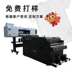 厂家自动白墨抖粉打印机宽幅柯式DTF直喷印花机T恤衣服服装烫画机