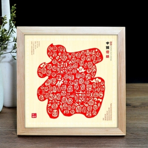 中国风特色手工蔚县剪纸装饰画镜框挂件装饰画家居酒店装饰礼品