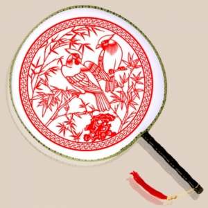 定制复古团扇 中国风宫扇纸团扇 复古圆扇舞蹈团扇纸质工艺品剪纸
