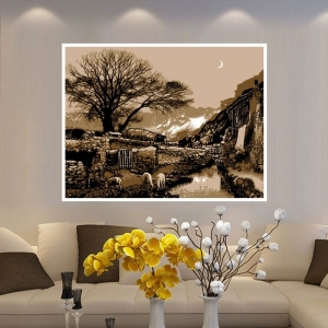 现代剪纸作品 小号多层套色剪纸风景画 装饰画芯中国风民间艺术