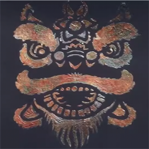 diy拓印制作非遗镂空新中式房间背景墙轻奢烧箔画模板摆件图2