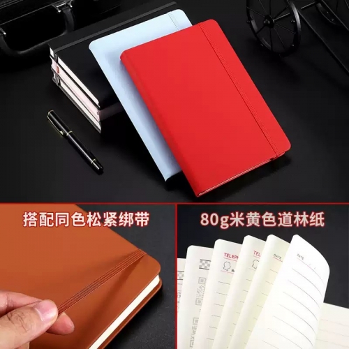 校园绑带笔记本子文具a5创意超厚加厚文艺精致商务记事本工作会议记录本硬面简约大学生日记本定制订做可印logoA5-240页【绑带】图7