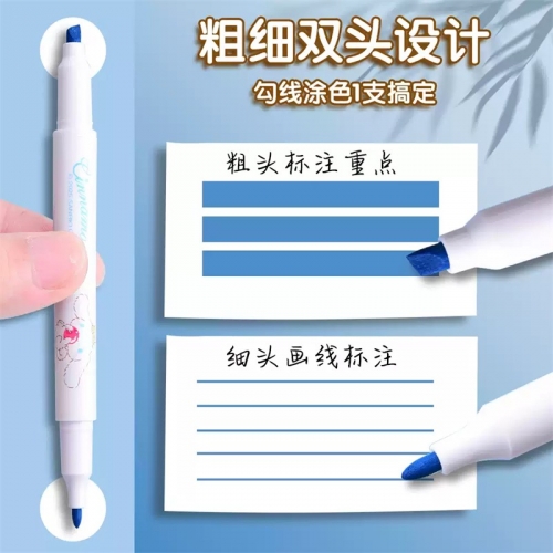 双头荧光笔划重点高颜值ins风初中小学生专用记号笔彩色手帐笔绘画彩笔做笔记专用标记笔儿童画笔【4支】双头荧光笔图4