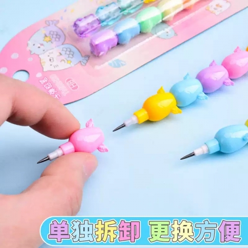 咔巴熊免削铅笔下蛋铅笔小学生专用子弹头铅笔一二年级幼儿园写字笔儿童自动笔可换笔芯免按导弹笔图4