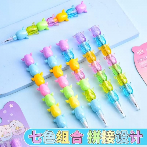 咔巴熊免削铅笔下蛋铅笔小学生专用子弹头铅笔一二年级幼儿园写字笔儿童自动笔可换笔芯免按导弹笔图5