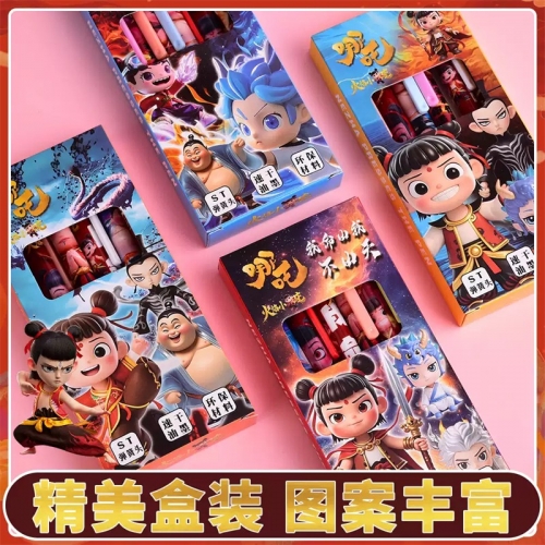 火焰哪吒主题按动中性笔高颜值学生书写考试专用速干笔黑水笔图2