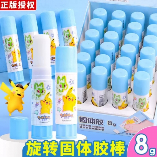 正版宝可梦胶棒固体胶幼儿园小学生专用儿童高粘度胶棒笔皮卡丘diy手工胶水办公用品透明浆糊笔白胶入学必备图1