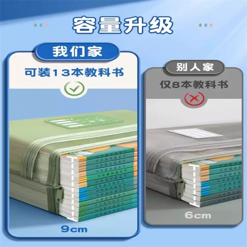 科目分类袋初中生专用拉链式学科文件袋双层大容量高中生A4试卷资料袋透明网纱分科书袋作业袋收纳袋书本分类图5