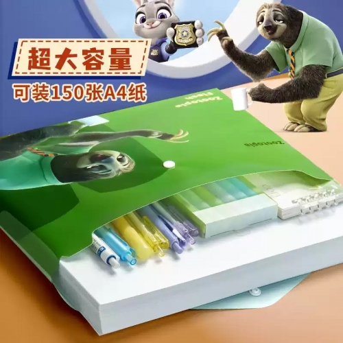 迪士尼文件袋a4透明加厚防水大容量儿童小学生专用塑料按扣文件夹包试卷收纳整理科目分类档案资料袋初中文具图5