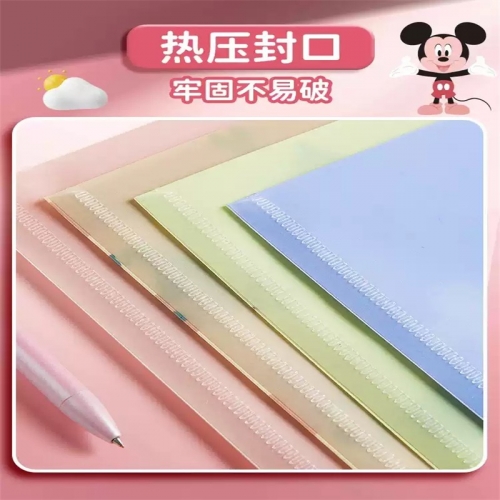 迪士尼A4按扣文件袋透明加厚大容量塑料文件夹小学生专用试卷整理收纳科目分类资料档案袋初中生考试文具防水图3