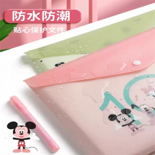 迪士尼A4按扣文件袋透明加厚大容量塑料文件夹小学生专用试卷整理收纳科目分类资料档案袋初中生考试文具防水图4