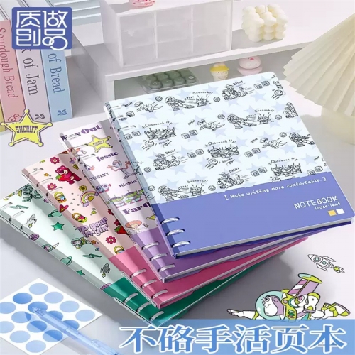 新款迪士尼b5活页笔记本子日记本记事本线圈本高颜值ins风小学生活页夹可拆卸外壳初中生专用漂亮好看图2