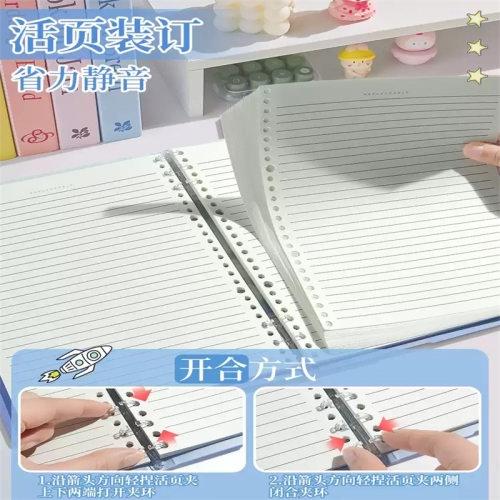 新款迪士尼b5活页笔记本子日记本记事本线圈本高颜值ins风小学生活页夹可拆卸外壳初中生专用漂亮好看图4