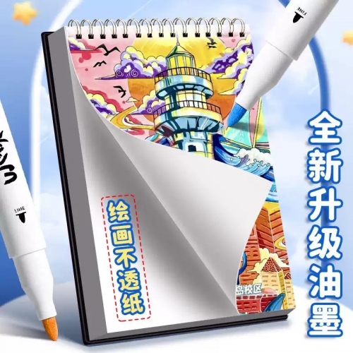 丙烯马克笔小学生专用不透色可叠色儿童水彩笔可水洗丙烯笔彩笔彩色笔24幼儿园美术画画笔芯炳稀36水性12画笔图5