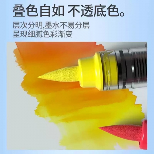 掌握双头直液式丙烯马克笔软头彩笔画画彩色笔小学生美术专用幼儿园儿童无毒可洗笔芯颜色炳稀24比心48色36色图3