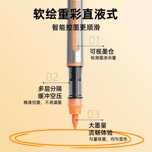 120色直液式丙烯马克笔水彩彩笔画笔彩色小学生专用软头美术幼儿园笔芯无毒可洗36色24色48色炳希勾线笔图2