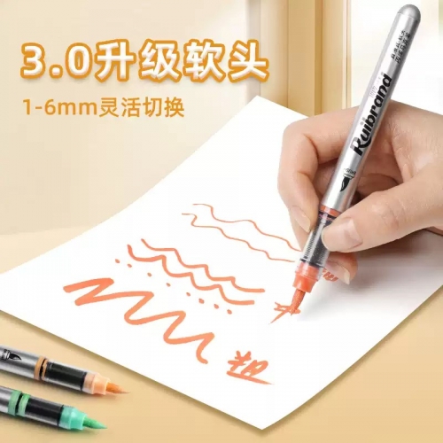 120色直液式丙烯马克笔水彩彩笔画笔彩色小学生专用软头美术幼儿园笔芯无毒可洗36色24色48色炳希勾线笔图3