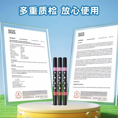 库洛米双头闪光丙烯马克笔软头马克笔笔包双色带流光闪粉水彩笔啫喱荧光笔珠光彩绘画亮片彩笔儿童小学生手账图2