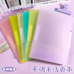 新款超火A3三拉杆试卷夹三折叠试卷收纳袋小学生专用文件夹初中生专用大容量整理夹卷子抽杆夹文件袋