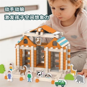 手工DIY拼装积木榫卯结构建筑小屋5岁男女孩玩具幼儿园礼物