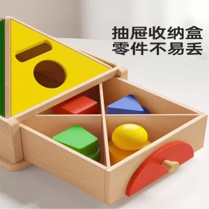 学校幼儿园蒙氏早教具颜色认知分类1岁3宝宝形状投币盒儿童益智积木玩具配对锻炼手眼协调