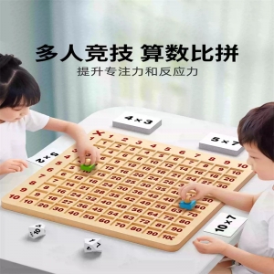 益智教学儿童大九九乘法口诀表小学生二年级背诵神器锻炼手眼协调识字卡片99乘法数字卡教具双面