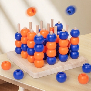 重力四子棋数学幼儿园数字立体桌游启蒙益智木制玩具
