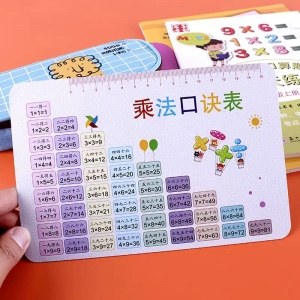 学校学习乘法口诀表卡片小学生九九乘除法口诀表方便携带一二年级数学公式学习全套防水防污可水洗