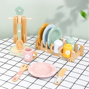 仿真过家家厨房餐具套餐幼儿童益智小小厨师模拟厨具做饭木质玩具