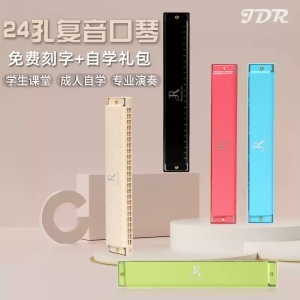学校校园口琴24孔C调复音中小学生专用进口音簧初学者入门演奏级成人儿童比赛美学设计多巴胺颜色