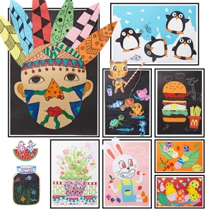 儿童制作画幼儿园创意diy美术画画套装材料包玩具