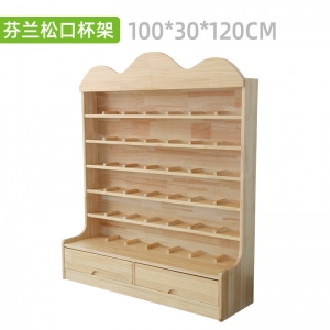 幼儿园木质水杯柜茶杯架教室儿童松木口杯架42口茶杯保温杯收纳架